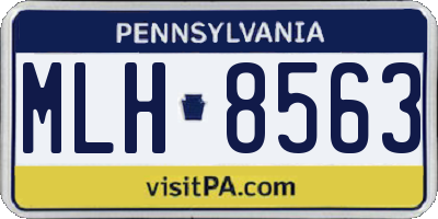 PA license plate MLH8563