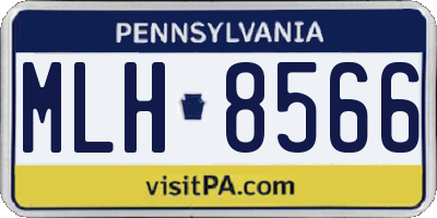 PA license plate MLH8566