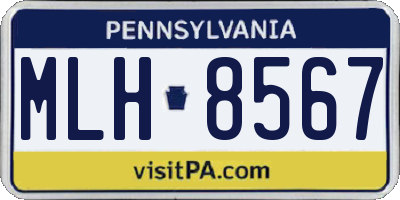 PA license plate MLH8567