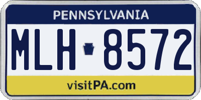PA license plate MLH8572