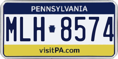 PA license plate MLH8574