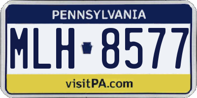 PA license plate MLH8577