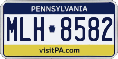 PA license plate MLH8582