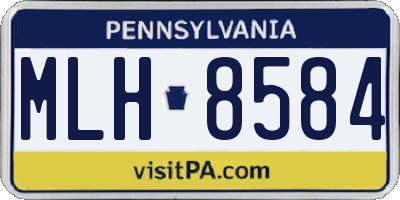 PA license plate MLH8584