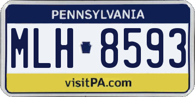 PA license plate MLH8593