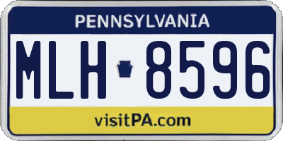 PA license plate MLH8596