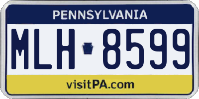 PA license plate MLH8599