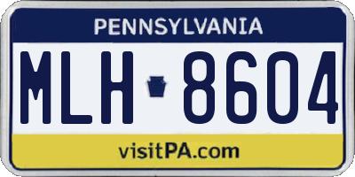 PA license plate MLH8604