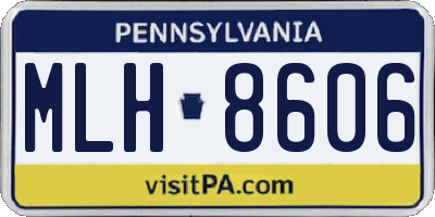 PA license plate MLH8606