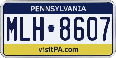 PA license plate MLH8607