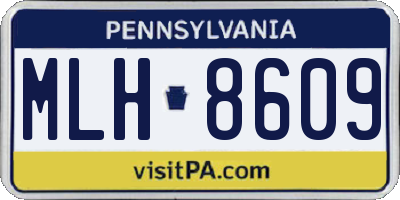 PA license plate MLH8609