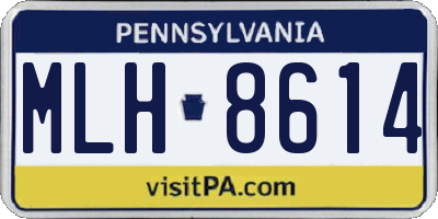 PA license plate MLH8614