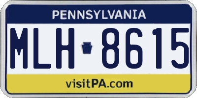 PA license plate MLH8615