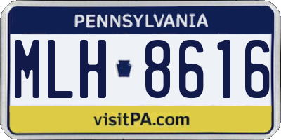 PA license plate MLH8616