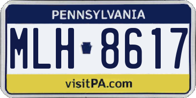 PA license plate MLH8617