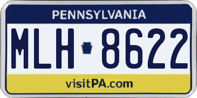 PA license plate MLH8622