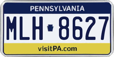 PA license plate MLH8627