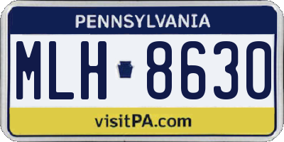 PA license plate MLH8630