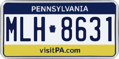 PA license plate MLH8631