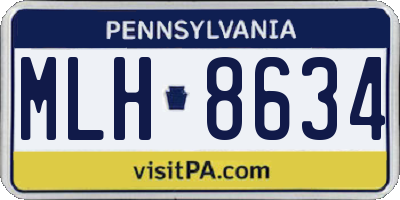 PA license plate MLH8634