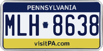 PA license plate MLH8638
