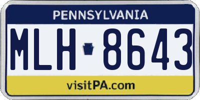 PA license plate MLH8643