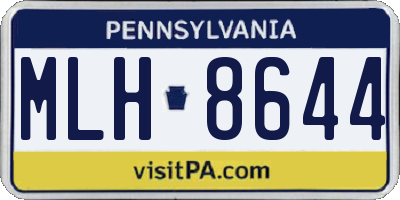 PA license plate MLH8644