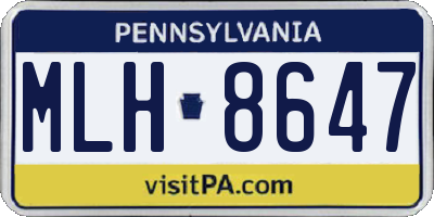 PA license plate MLH8647