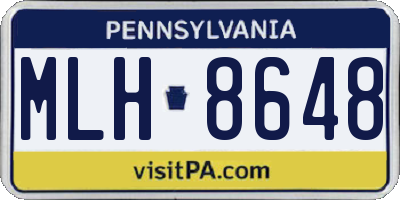 PA license plate MLH8648