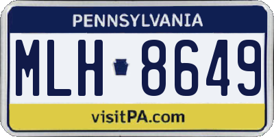 PA license plate MLH8649