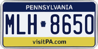 PA license plate MLH8650