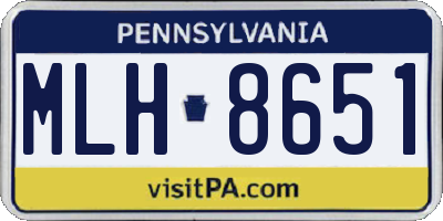 PA license plate MLH8651