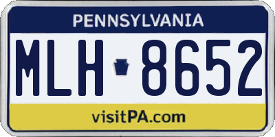 PA license plate MLH8652