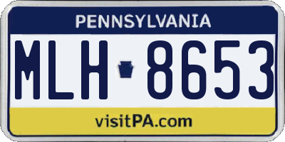 PA license plate MLH8653