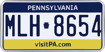 PA license plate MLH8654