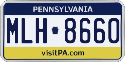 PA license plate MLH8660