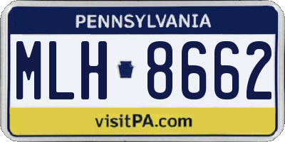 PA license plate MLH8662