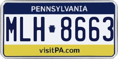 PA license plate MLH8663