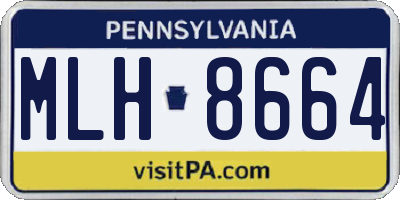 PA license plate MLH8664