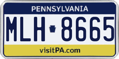 PA license plate MLH8665