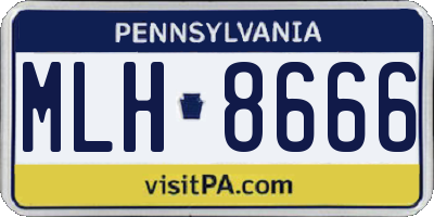 PA license plate MLH8666