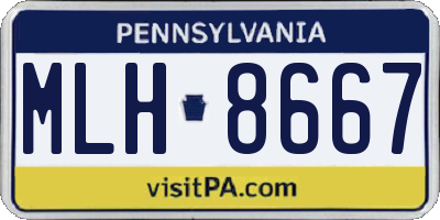 PA license plate MLH8667