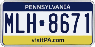 PA license plate MLH8671