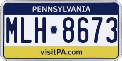 PA license plate MLH8673