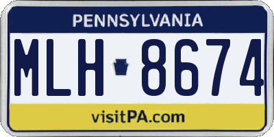 PA license plate MLH8674