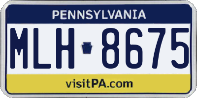 PA license plate MLH8675