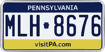 PA license plate MLH8676