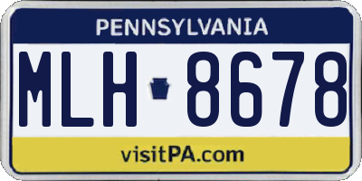 PA license plate MLH8678