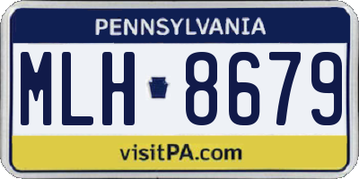 PA license plate MLH8679