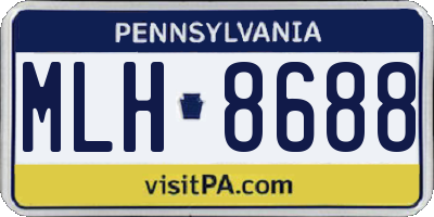 PA license plate MLH8688